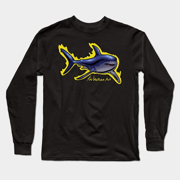 Great White Shark Long Sleeve T-Shirt by Kai Ventura